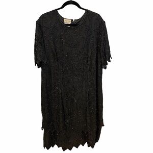Vintage Stenay Black Beaded Dress 24